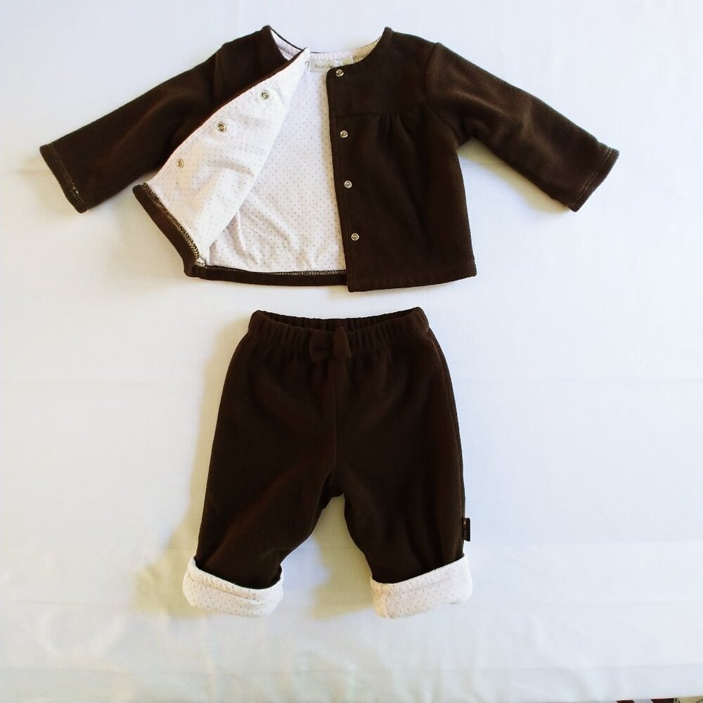 2 pc Bout'Chou Fleece Coordinated Jacket and Pant Set 1 Month